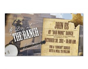 Day at the Ranch Postcard Design front