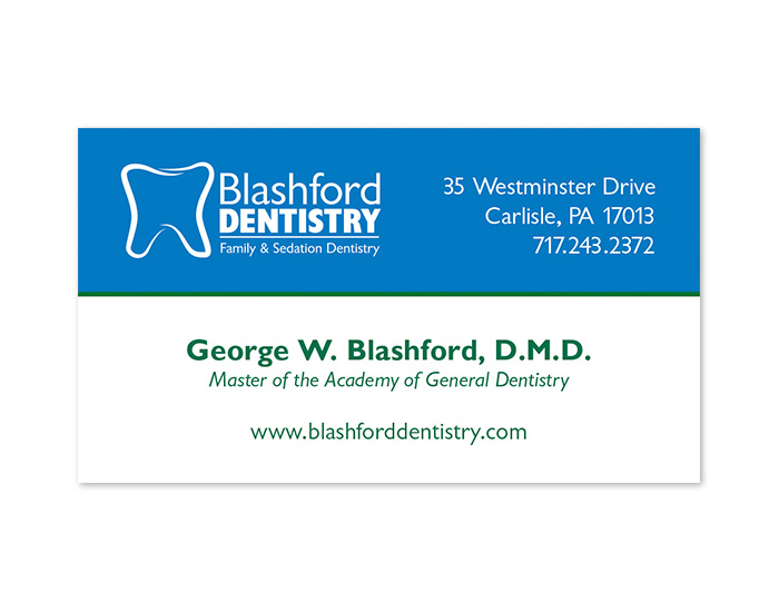 Blashford Dentistry Business Card Design Front